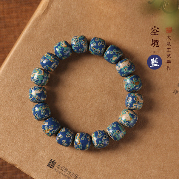 Chinese Ancient-style Large Lacquer Bead Single-circle Bracelet